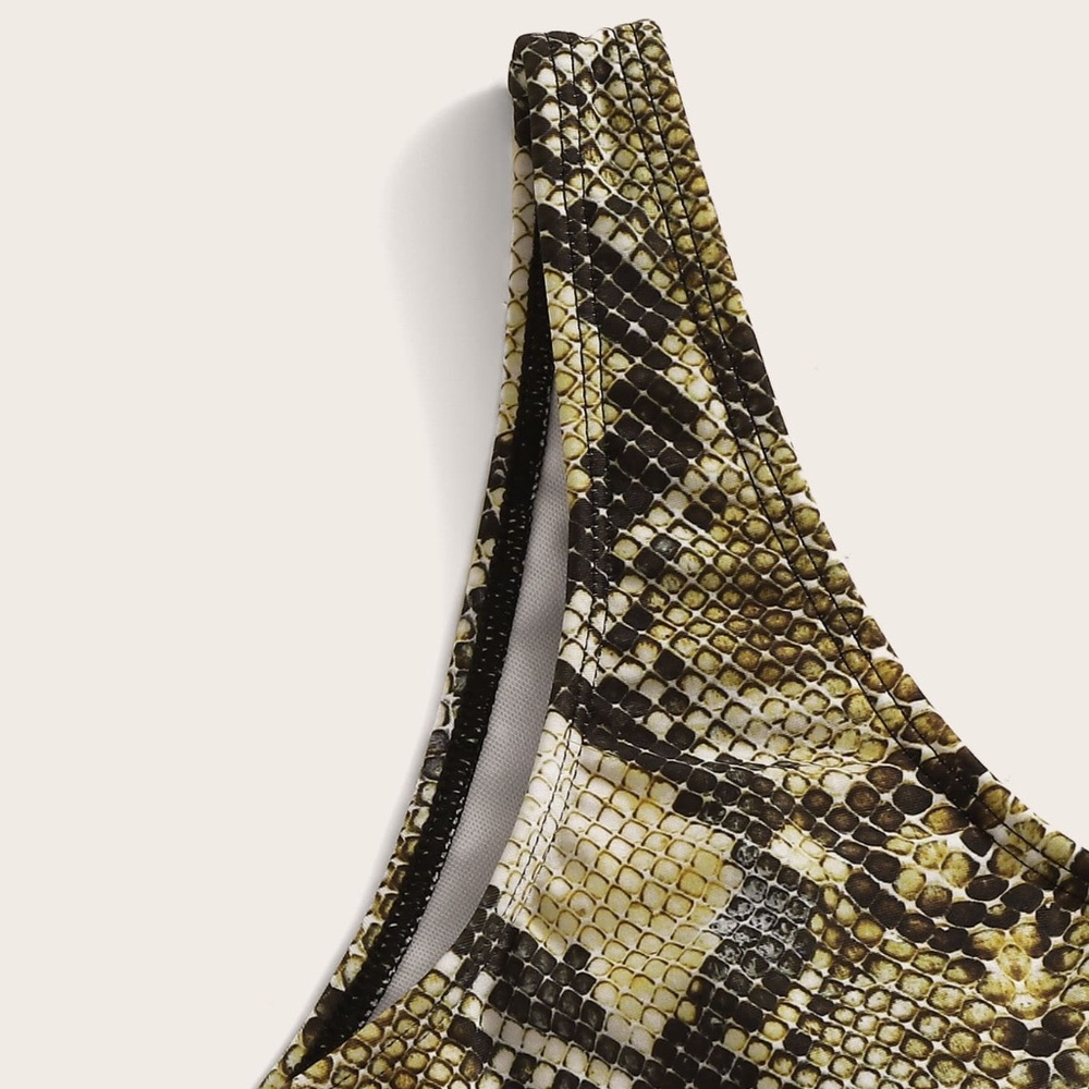 Reptile Print Asymmetrical Swimsuit One Piece - Picture 5 of 7
